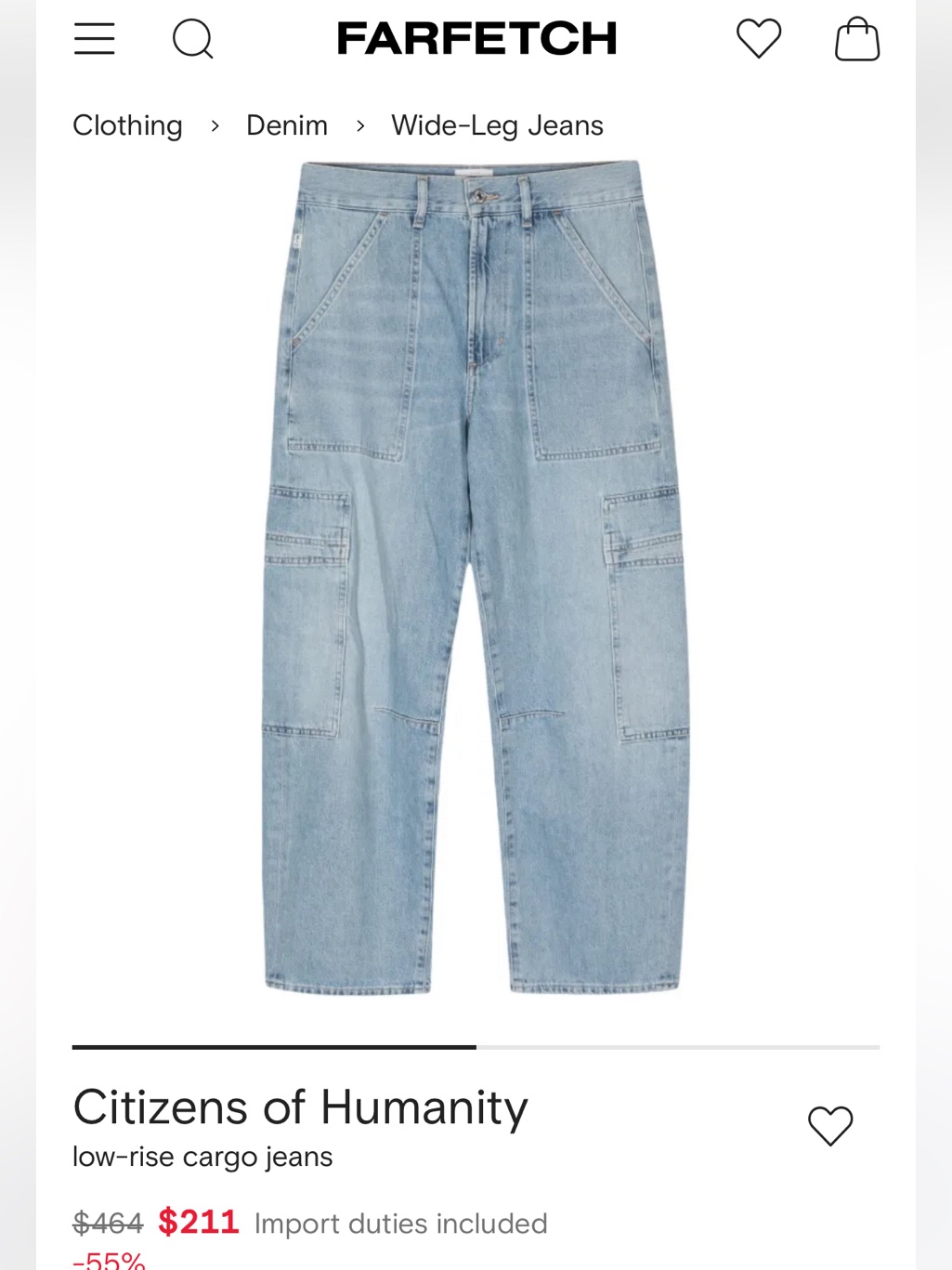 Citizens Of Humanity Marcelle Low Slung Barrel Cargo Jeans